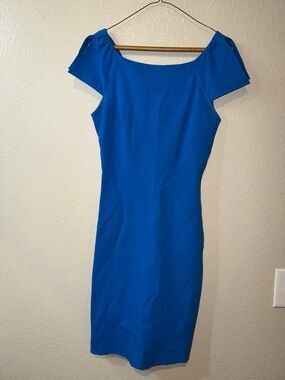 Diane Von Furstenberg Cobalt Blue Midi Sheath Dress